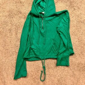 Green Jcrew half zip hoodie